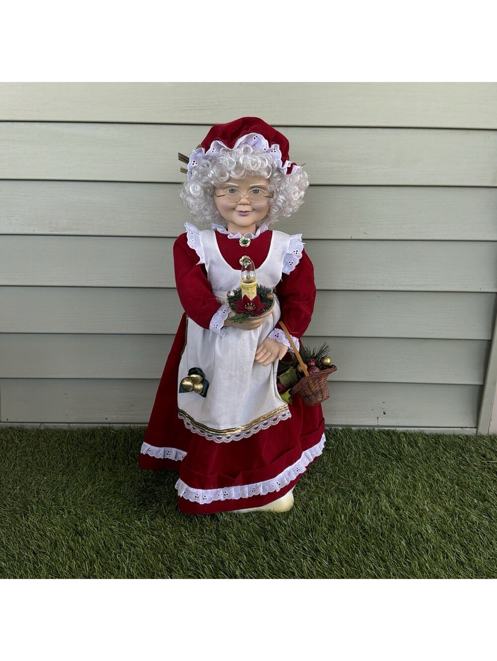 Mrs Claus Lighted Candle Christmas Display Figure 24V Adapter 2003